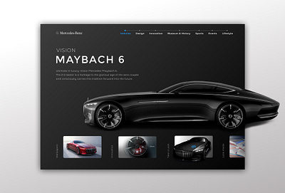 Vision Maybach Concept II black black and white blackandwhite blue car concept concepts dark dark app dark mode dark ui design maybach mercedes ui vision web webdesign website