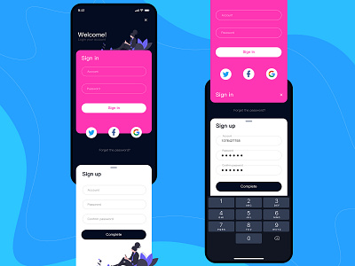 Login page color design illustration interface login ui