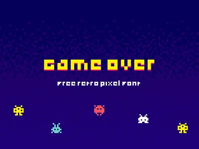 Game Over Free Pixel Font font font family free font free fonts freebie freebies typeface typefaces typogaphy typography
