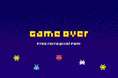 Game Over Free Pixel Font font font family free font free fonts freebie freebies typeface typefaces typogaphy typography