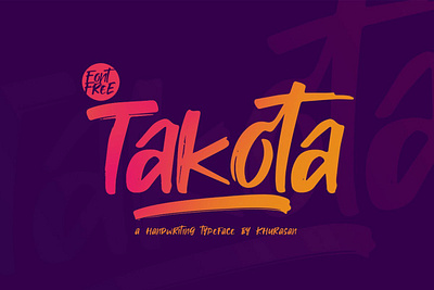 Takota - Free Handwritten Brush Font font font awesome font design font family fonts free font free fonts freebie freebies typeface typography