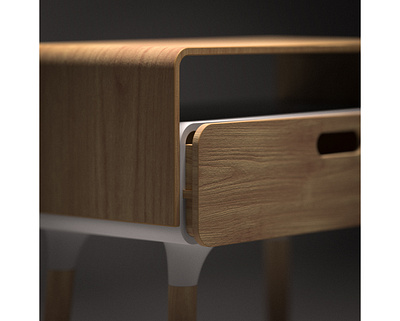 Nomada wooden details bedside table cgi design student furniture furniture design industrial industrial design keyshot made in portugal product design wood