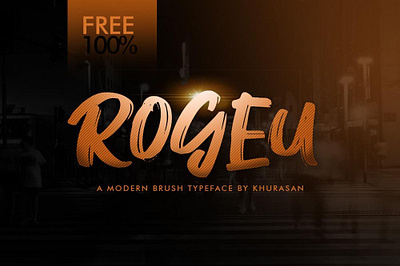 Rogeu Brush - Free Modern Font font free font free fonts free typeface freebie freebies typeface typography