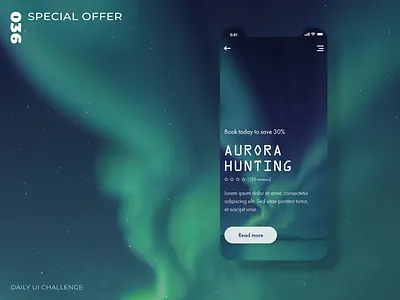 Daily UI Challenge - 036 - Special offer adobe xd aurora dailyui special offer travel uidesign uxdesign
