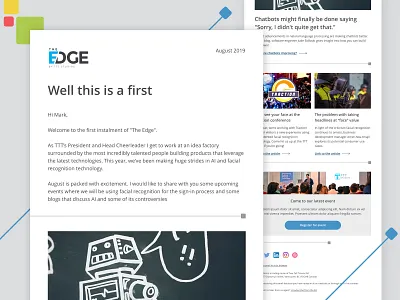 The Edge newsletter and logo branding design digital email email marketing layout logo marketing minimal ui ux