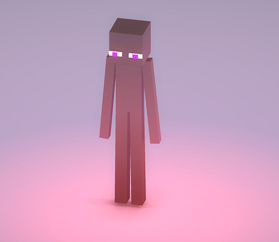 Enderman 3d enderman endermen game game dev low poly maya minecraft pink pink gradient unity
