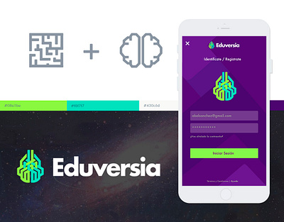 Eduversia appdesign brain branding design icon design labyrinth logo logotype ui uidesign ux