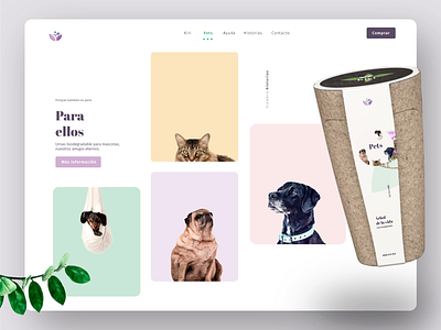 Kiri pets landing page kiri landing page minimalism pets ui urn ux web design website