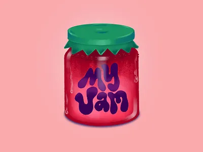 My Jam illustration jam lettering red sticker texture type