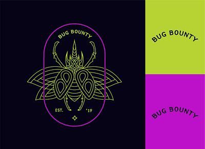 Bug Bounty Logo badge brand design branding code insect logo tshirt vector