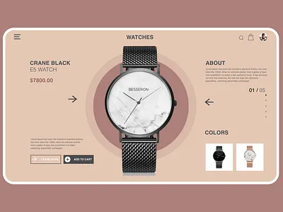 Watch Store Product Page Concept app design flat ui ui ux design ux
