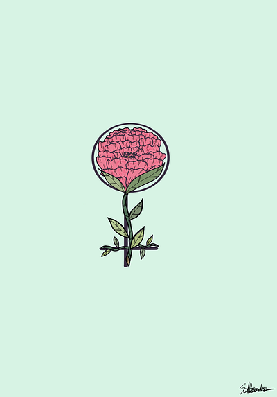 GirlFlowerPower cartoon illustration female feminine design feminine logo feminism feminist flower girl girlboss girlpower girls girly peonies peony powerful romantic tattoo tattoo art tattoo design venus
