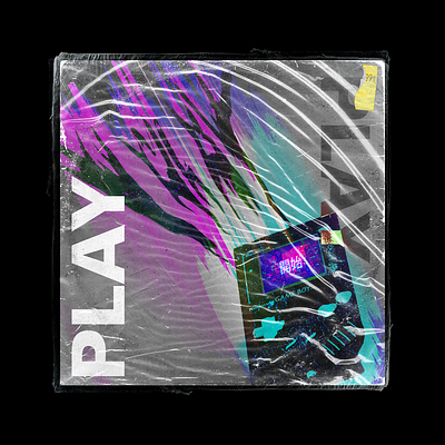 'Play' aesthetic album art cover art design gameboy photoshop retro trending typography vaporwave vector