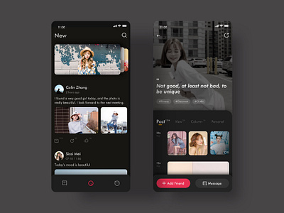 Personal APP Design Dark Mode app design ui