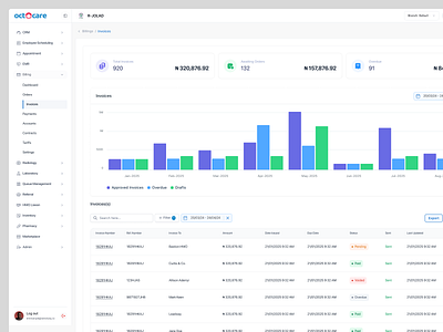 Health-tech web app (Billing Module) figma graphic design healthtech saas ui design web app