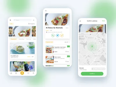 Find gourmet restaurant_APP app card find food gourment information design map restaurant app ux