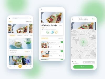 Find gourmet restaurant_APP app card find food gourment information design map restaurant app ux