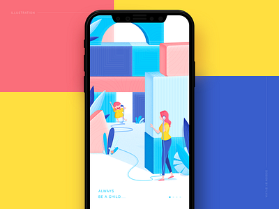 Block World Illustration illustration ui