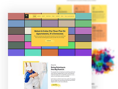 Paint Company Website Design branding colorful design envato illustration landing page ui landingpage psd template template typography