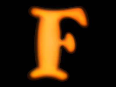 F f glowing gradient illustration letter procreate