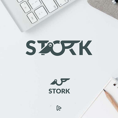 Stork Wordmark Logo animal brand branding design designer dualmeaning garagephic studio graphic icon illustration inspiration logo logo combination stork stork logo vector wordmark wordmark logo