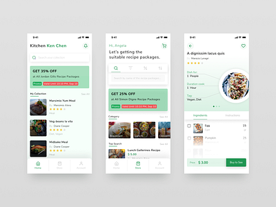 Food Recipe App Explore app design