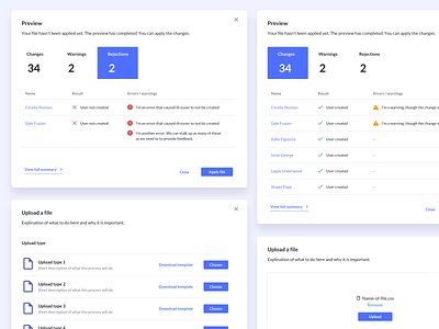 ThrivePass HR - Bulk upload components app bulk upload clean component dashboard enterprose file file upload material design product simple ui stepper ux web design