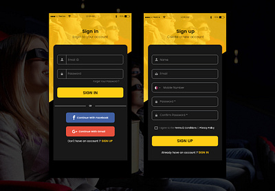 Sign In & Sign up Screen account confirm password email forgot password login login design minimal password register sign in sign in form sign in screen sign up ticketing trendy userinterface