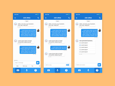 Virtual Assistant chatbot app design application askurna assistant chatbot design figma flat icon illustration minimal nirav niravjoshi research ui ui design uiuxdesign ux vector visual