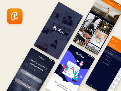 PicShare app design mobile app sketch app ui design