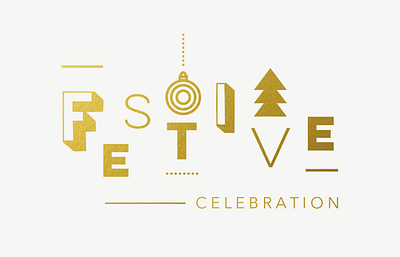 Festive Typography christmas gold gold foil lettering typography