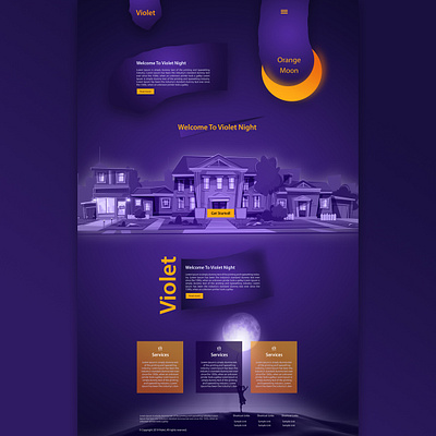 Violet Night for kids - Website Design abudhabi design illustration kids moon orange orangemoon uae ui vector violet violetnight waleedsayed website