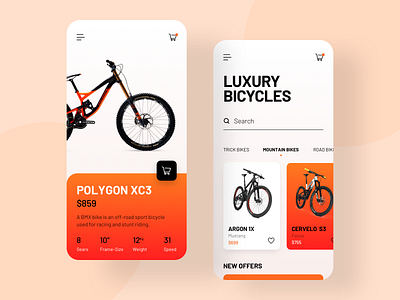 Bicycle Store App UI app creative creativedreams design minimal mobile app design ui ui ux design ui design ui mobile