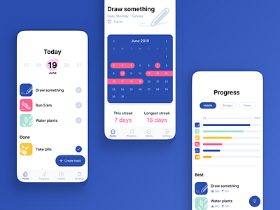 Habits app habit habit tracker habits mobile progress tracker ui