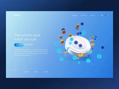 Vacuum Robot - Marketing Site 3d cleaning concept design house layout ui vacuum website