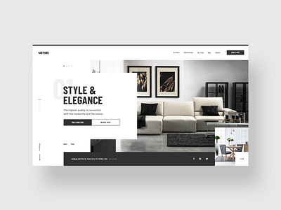 #1 4niture - Homepage p1 adobe xd chair couch design elegance flat furniture homepage luxury minimal minimalism minimalistic slider store style table typography ui ux website