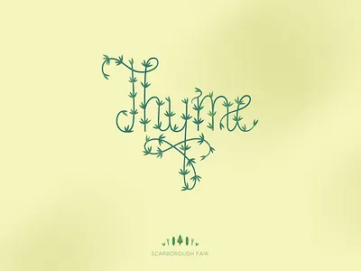 Scarborough fair #4: Thyme floral lettering thyme typography