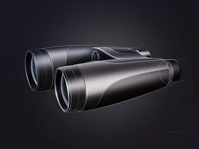 Binoculars Illustration art artwork design drawing illustration industrial design product design render rendering sketch