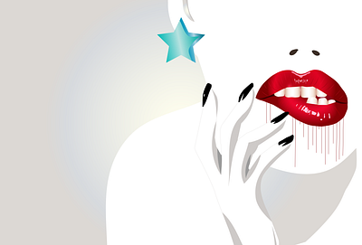 Live lip adobe illustrator art artwork design graphic illustration illustrator lip lipstick nail nail polish star white whiteart