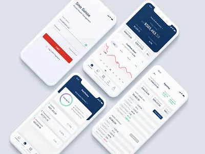 Portfolio Management Mobile App (Light Theme) app clean concept finance finance app flat high fidelity investments management mobile application portfolio ui ux