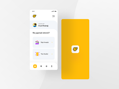 Face Analysis Mobil Application / FaceMood app design design dribbble face face analysis face app mobil app mobile app mobile app design typography ui ux yellow and black