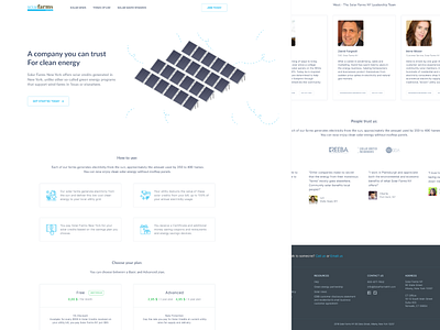 Product landing page - solarfarms. clear design desktop illustration landing landing design landingpage solar solar panel ui website