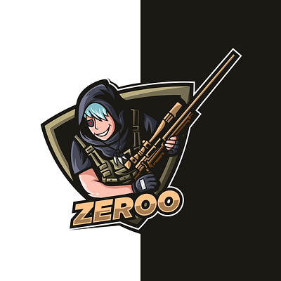 ZEROO LOGO CONCEPT armor branding esport game gaming gun illustration illustrator instagram logo logo design mascot logo military sniper stream twitch twitch logo vector war warrior