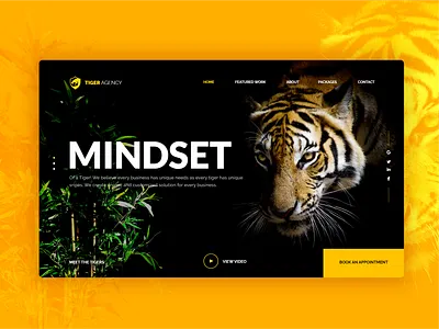 Tiger Agency Landing Page Concept agency agency branding agency website design orange tiger ui ui design ux web website yellow