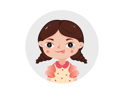 little girl character animation illustration