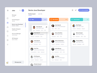 Kanban for Job Manager accept app applicant dashboad drag drag and drop job kanban list management manager move profile recruit webapp