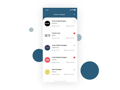 Jobs listings - Mobile App app dailyui dailyuichallenge design flat job board job listing ui xddailychallenge