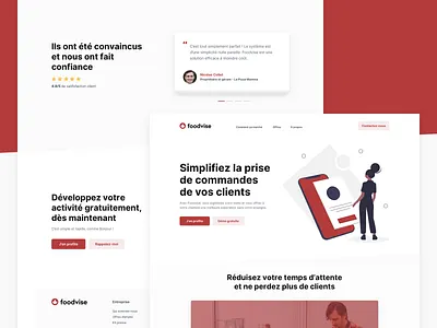 Foodvise - Website app bold clean experience flat food foodvise minimalist mockup red responsive sketch ui uidesign user interface web design webdesign website website concept website design