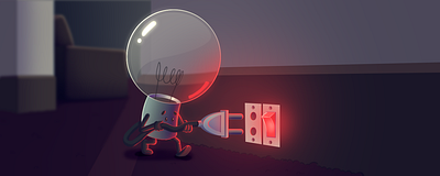 Let there be light! blog cover bulb cartoon character creative digital art freshdesk freshworks funny illustration light photoshop visualisation