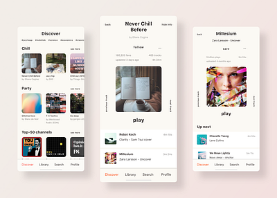 Discover Playlists | Music App Redesign app application ui applications challenge design flat mad5 music musicapp player playlist redesign sound soundcloud ui ux